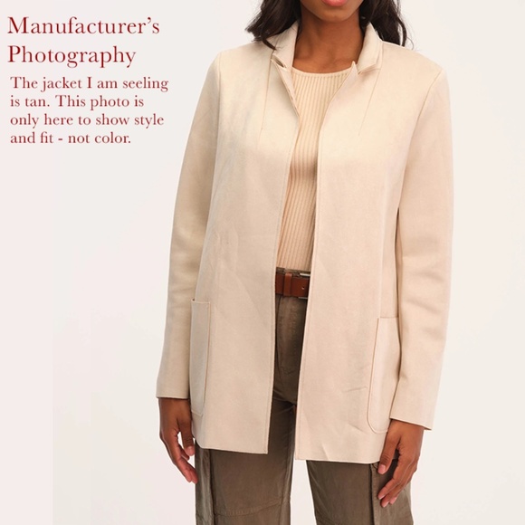 Faux Suede Peak Lapel Jacket - Picture 3 of 11